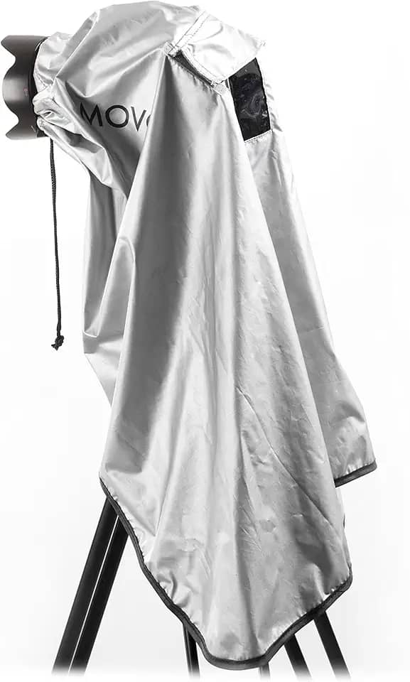 Capa de chuva para câmeras DSLR, lentes e tripé Movo CRC03 extra longo (cinza metálico)