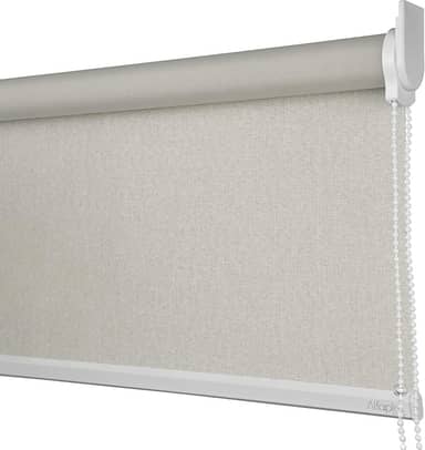 Cortina Persiana Rolo Blackout Linho Natural SOB MEDIDA comando lado DIREITO (SEM BANDÔ) (Linho Natural - Acabemento Branco, 1,60 (lar) x 1,20 (alt))