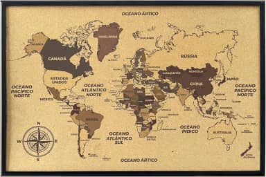 QUADRO MAPA MUNDI CORTIÇA