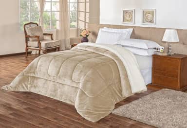 Coberdrom Inverno Dupla Face Grosso Super Quentinho - Manta & Sherpa - Matelado (Cáqui, Queen 2.40 x 2.20m)