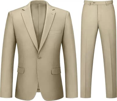 Terno masculino de 2 peças para homens, um botão, caimento justo, jaqueta e calça lisa, conjunto de smoking, festa de casamento de negócios