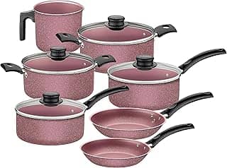 Jogo de Panelas Tramontina Turim em Alumínio com Revestimento Interno e Externo em Antiaderente Starflon Max Rosa 07 Peças