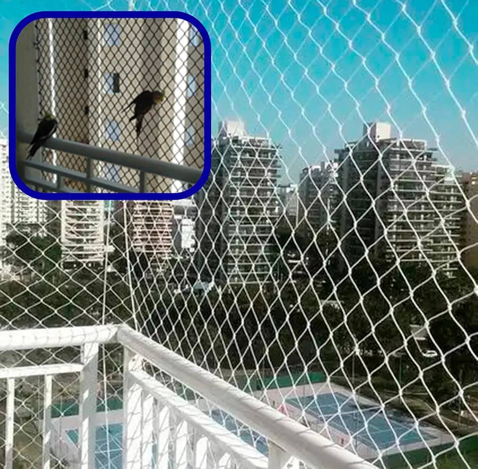 Kit Completo Rede Tela De Proteção Para Apartamentos, Sacadas, Janelas, Gatos e Crianças (Branca, 1m X 2m)
