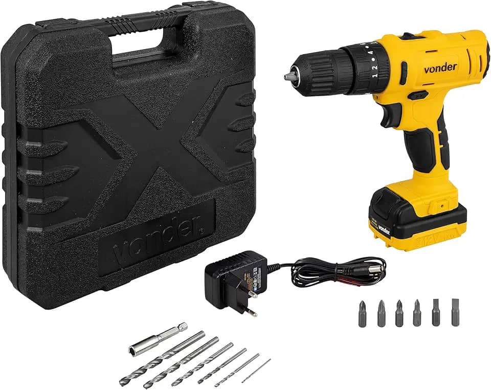 Parafusadeira/Furadeira Com Impacto A Bateria, 12 V, Fonte Bivolt Automática, Pfv 120i Vonder.