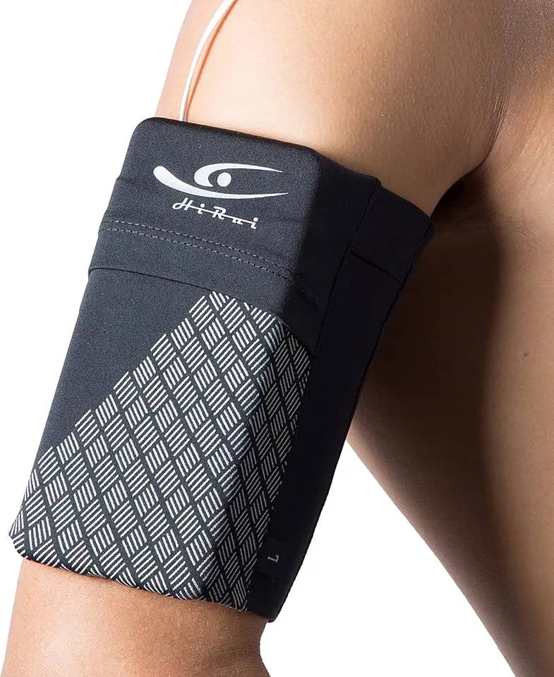 HiRui Braçadeira esportiva universal para celular braçadeira de corrida para exercícios físicos, compatível com iPhone 16/16Plus/Pro/15/15Plus/14/13 Samsung Galaxy todos os telefones (grande, preto)