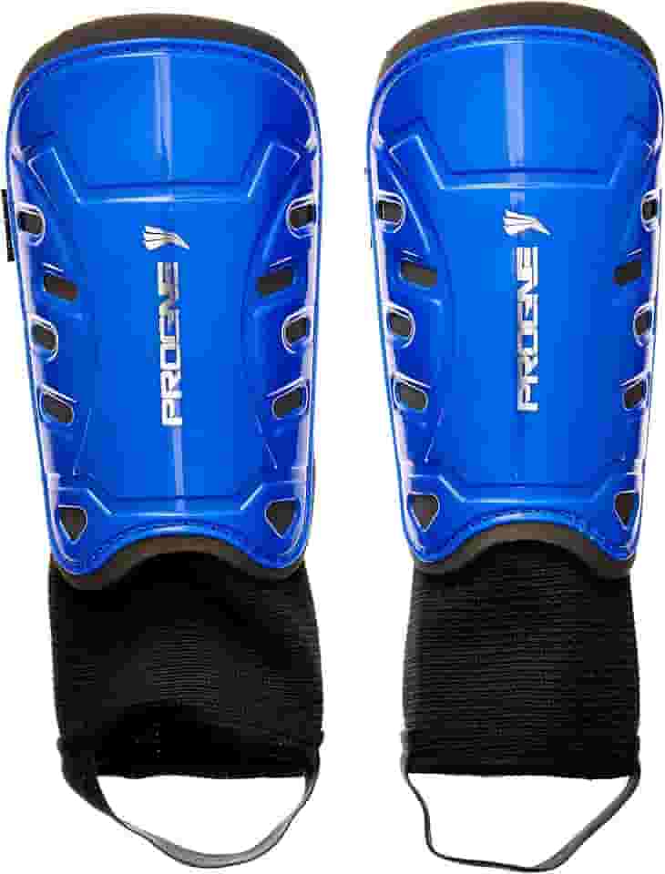 Caneleira Futebol Futsal Society Iron Com Tornozeleira - Azul - Par