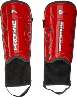 Caneleira Futebol Futsal Society Iron Com Tornozeleira - Vermelho - Par