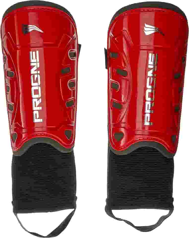 Caneleira Futebol Futsal Society Iron Com Tornozeleira - Vermelho - Par