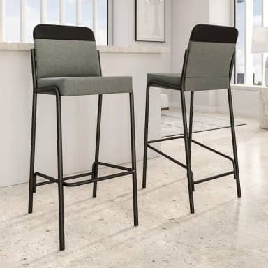 Kit 2 Banquetas Altas Duo Carraro (Grafite e Preto)