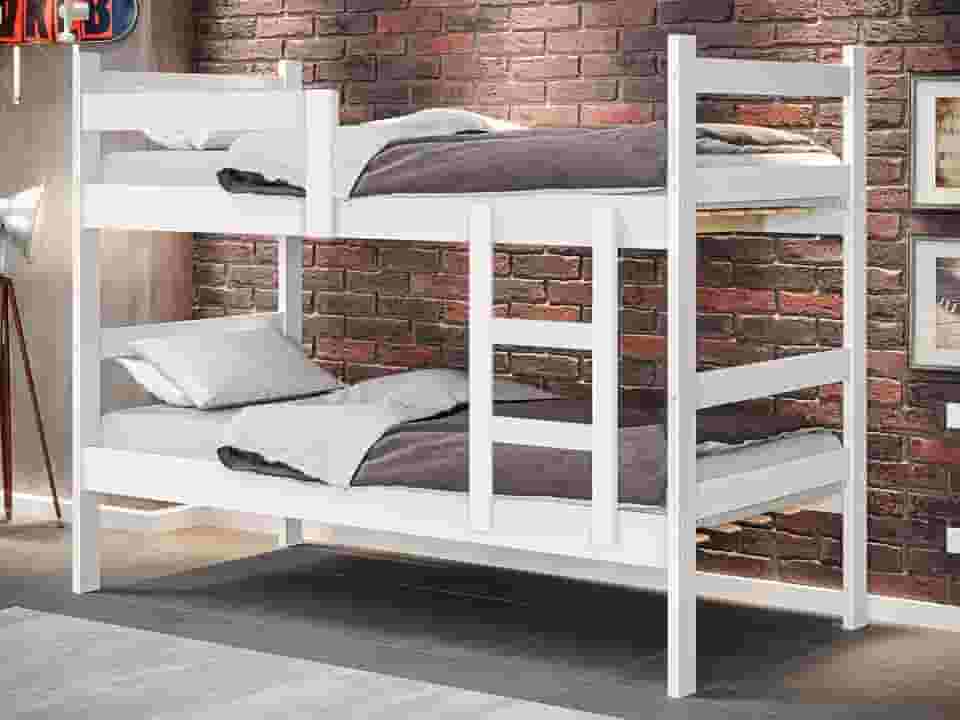 Beliche Solteiro Gabrielli 100% Mdf C/Escada - Vira 2 Camas Solteiro P/Colchão 188x88 - Super Reforçada