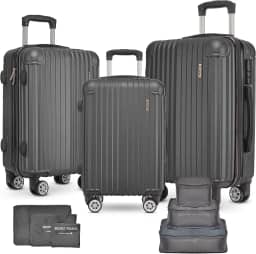 Jogo malas PMG ABS 10kg 23kg 32kg HolySun! com organizador (Cinza)