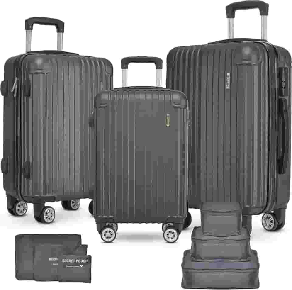 Jogo malas PMG ABS 10kg 23kg 32kg HolySun! com organizador (Cinza)