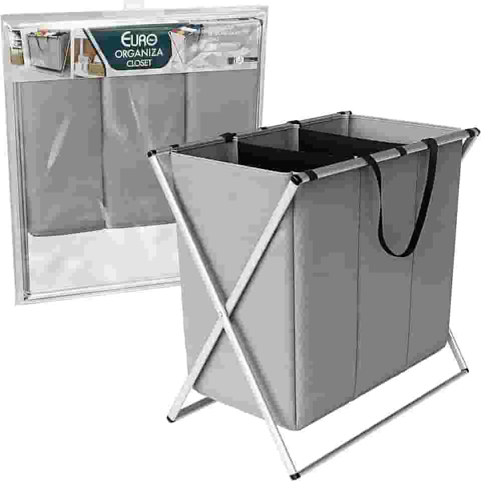 Euro Home - Organizador dobrável de Roupas Sujas com 3 Compartimentos - ORG0686