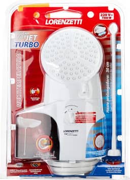 Ducha Top Jet Turbo Multitemperaturas 220V 7500W, Lorenzetti, 7541515, Branco, Pequeno