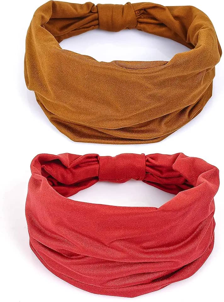 GILI Bandanas largas para mulheres Boho com nó africano, ioga, corrida, esportes, treino, faixa de cabeça