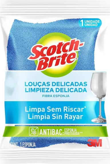 3M, Scotch-Brite, Esponja Não Risca, 1 Unidade - Azul