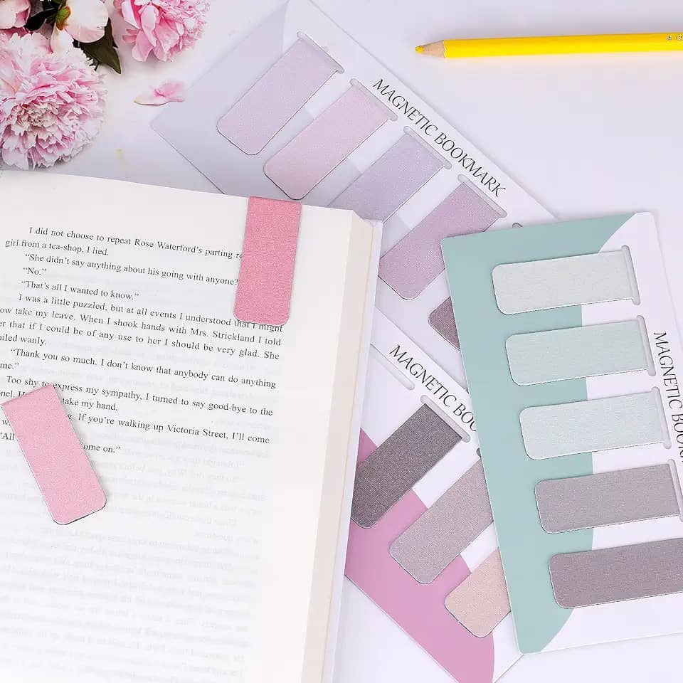 15 clipes magnéticos para marcadores de página femininos coloridos para amantes de livros
