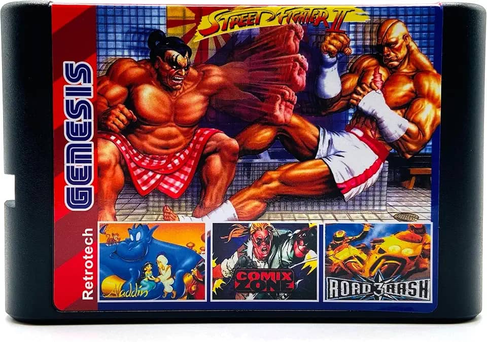 Super 196 In 1 Multi Game Cartridge For Sega Genesis And Mega Drive 16 Bit Game Console - Black