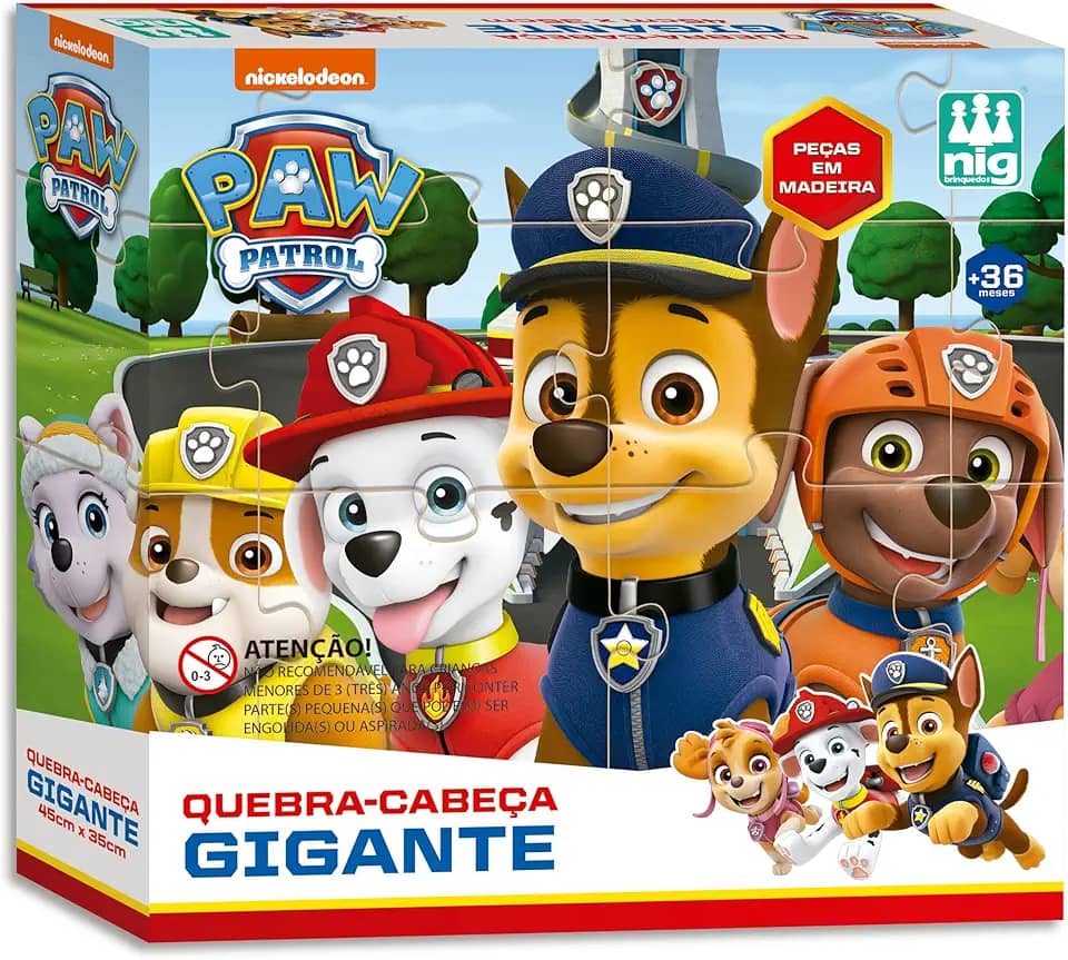 Quebra Cabeça Gigante Patrulha Canina, Nig Brinquedos, Multicor
