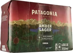 Pack Cerveja Patagonia Amber Lager Nacional 350ml Lata Sleek - 8 Unidades