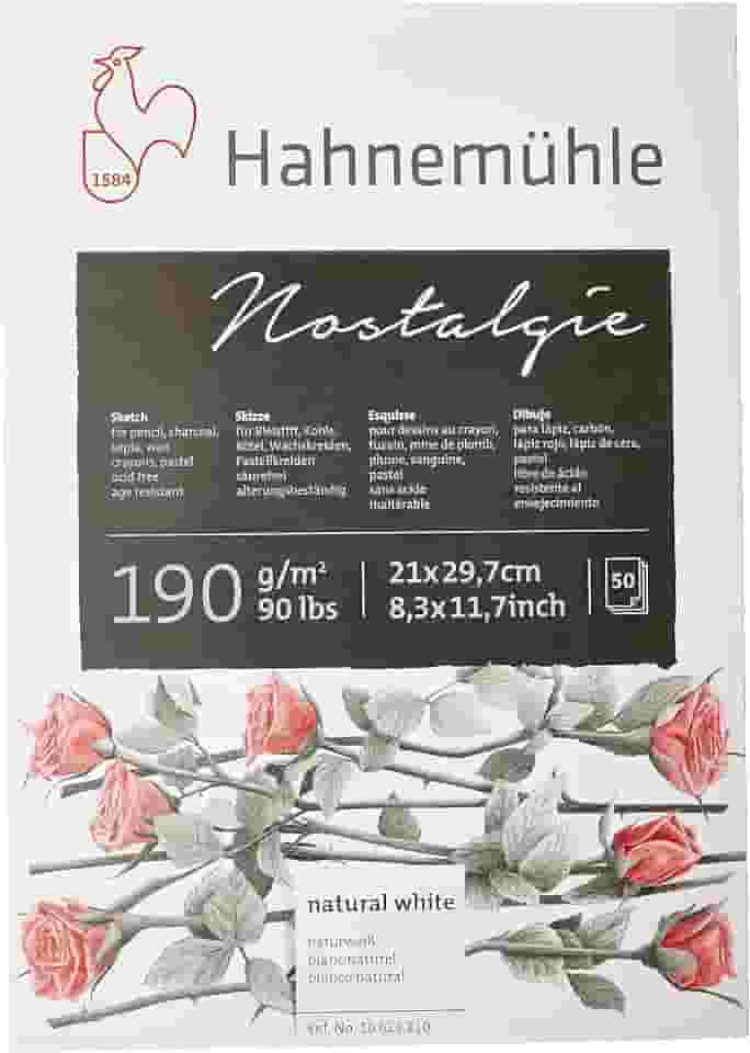 Nostalgie Sketch Pad 190 g/m², bloco desenho, A4, 50 fls