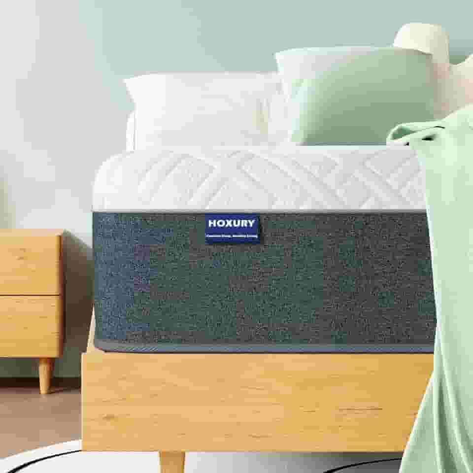 HOXURY Colchão Queen, colchão de espuma viscoelástica de chá verde de 20 cm em uma caixa, colchão Queen tamanho médio firme para alívio de pressão, certificado CertiPUR-US