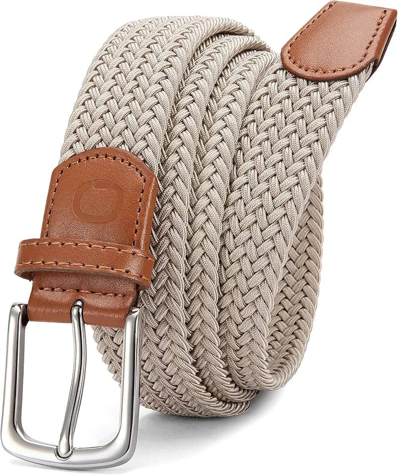 Cinto masculino de couro com catraca CHAOREN, pacote com 2 com fivela de clique 3,5 cm em caixa de presente, acabamento ajustável para ajuste