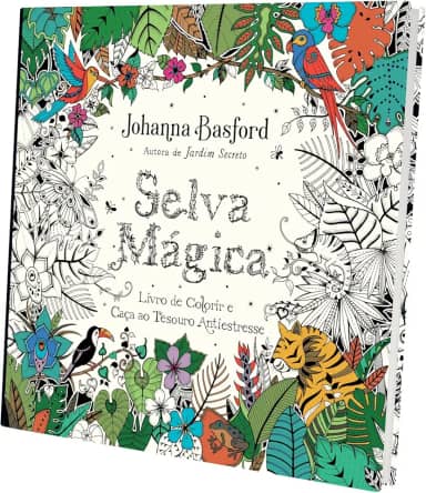 Selva mágica: Livro de colorir e caça ao tesouro antiestresse