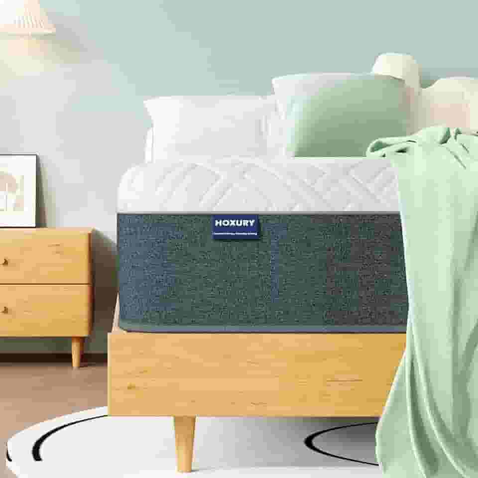 HOXURY Colchão de espuma viscoelástica Queen Green Tea, 25 cm médio firme, verde