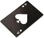 Abridor de Garrafa Poker Premium Inox – Portátil, Resistente e Criativo | Ideal para Cerveja, Bar, Restaurante e Presente (Preto)