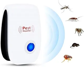MEVS Repelente Ultrassônico Eletrônico Espanta Mosquitos Insetos Ratos Baratas Aranhas Formiga Moscas Seguro para Crianças Bebes Pets Humanos e Plantas Aparelho Elétrico
