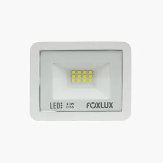 Refletor de LED Foxlux – 10 W – 6500 K – Luz branca – Bivolt – Proteção IP65 – Driver Embutido – Refletor Direcionável – Luz brilhante – Uso externo