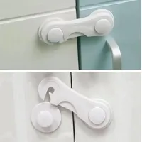 Kit 6 Travas Porta Gaveta Geladeira Branco Adesivo 3M