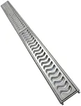 Ralo Grelha Linear 10x100cm Alumínio Escovado com Aro De Fixação(2 Peças de 10x50cm)