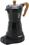 Cafeteira Italiana Elétrica Mallory Essenza - 480W, Até 6 Xícaras (280mL), Preparo em 6 Minutos, Corpo em Alumínio, Tampa de Vidro e Base Elétrica - 220V