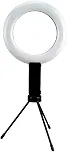 OBERON Iluminador de Ambiente em LED Ring Light 16cm de Diâmetro com Tripé de Mesa e Suporte de Celular, controle de temperatura, cor e intensidade para Fotos e Vídeos