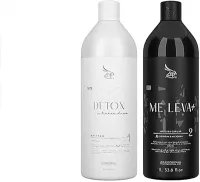 Kit Escova Progressiva Me Leva Zap Profissional Shampoo Detox e Mascara Capilar 2x 1000ml