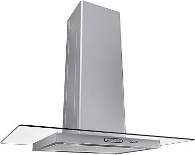 Coifa Ilha 90cm Vidro Reto Nardelli Inox