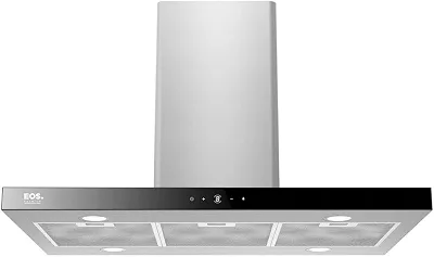 Coifa e Depurador de Ilha Eos 90cm Premium com Painel Digital Touch e Vazão de 1200m³/h Inox Eco91itdi 220v