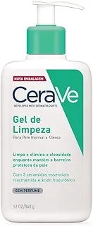 CeraVe, Gel de Limpeza Facial para pele oleosa, com Ácido Hialurônico e Niacinamida