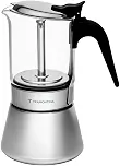 Tramontina Cafeteira Italiana em Aço Inox e Vidro Borossilicato para Espresso 300 ml