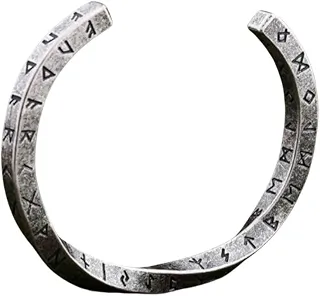 Bracelete Masculino Viking 'Iron Heart' em Aço Inoxidável Banhado a Prata, Ajustável 62mm, Estilo Nórdico com Runas, Força e Personalidade – Acompanha Bolsa de Veludo