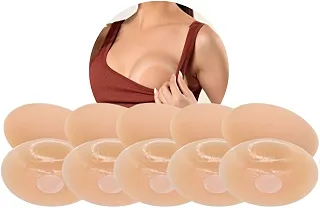 Protetor de Mamilo de Silicone Reutilizável 5 Pares – Tapa Seio Invisível Autoadesivo Hipoalergênico Sem Sutiã – Protetor de Seio Discreto à Prova de Suor e Água - Shop100