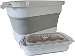 Chefe Porta Ração Dobrável, Vedação Hermética, Capacidade 5kg, Expansível 39x24,5cm,