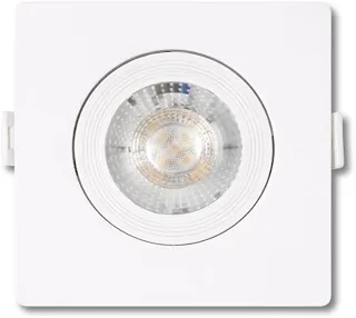 Spot LED de Embutir Quadrado 5W Multivolt Luz Amarela 3000k - SL05Q3