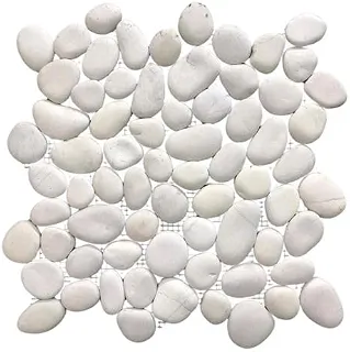 Seixo Telado Premium 30x30cm – Revestimento em Pedra Natural Branca para Piso, Parede e Áreas Externas
