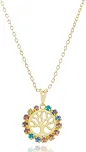 Colar Feminino Pingente Árvore Da Vida Folheado Cor Ouro 18k Cordão Corrente Dourado Presente