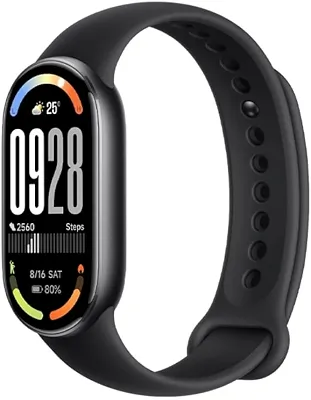 Relógio Mi Band 10 smart-band 10 (GLOBAL ATUALIZADO) Pulseira Inteligente, Tela AMOLEDD 1,72, Relógio inteligente, Fitness, Pulseira Impermeável, 150 Modos Esportivos (PRETO)