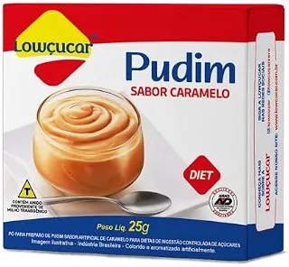 Pudim em Pó Lowçucar Zero Açúcar Sabor Caramelo, Sobremesa Diet - Pacote 25g