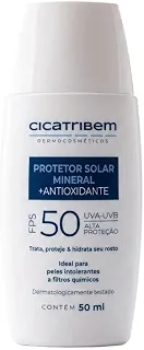 Protetor Solar Mineral FPS 50 Cicatribem 50ml